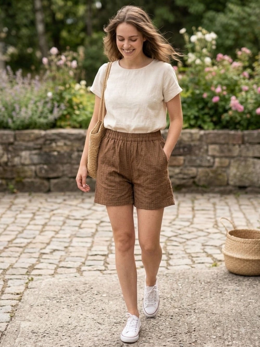 Three Dots Women's Textured Shorts